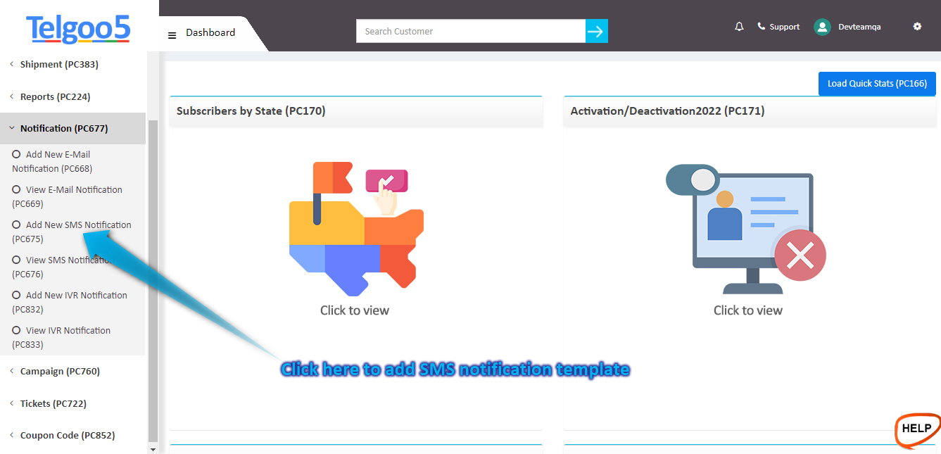 How to add an SMS Template for Notification in Telgoo5? – Telgoo5 Support