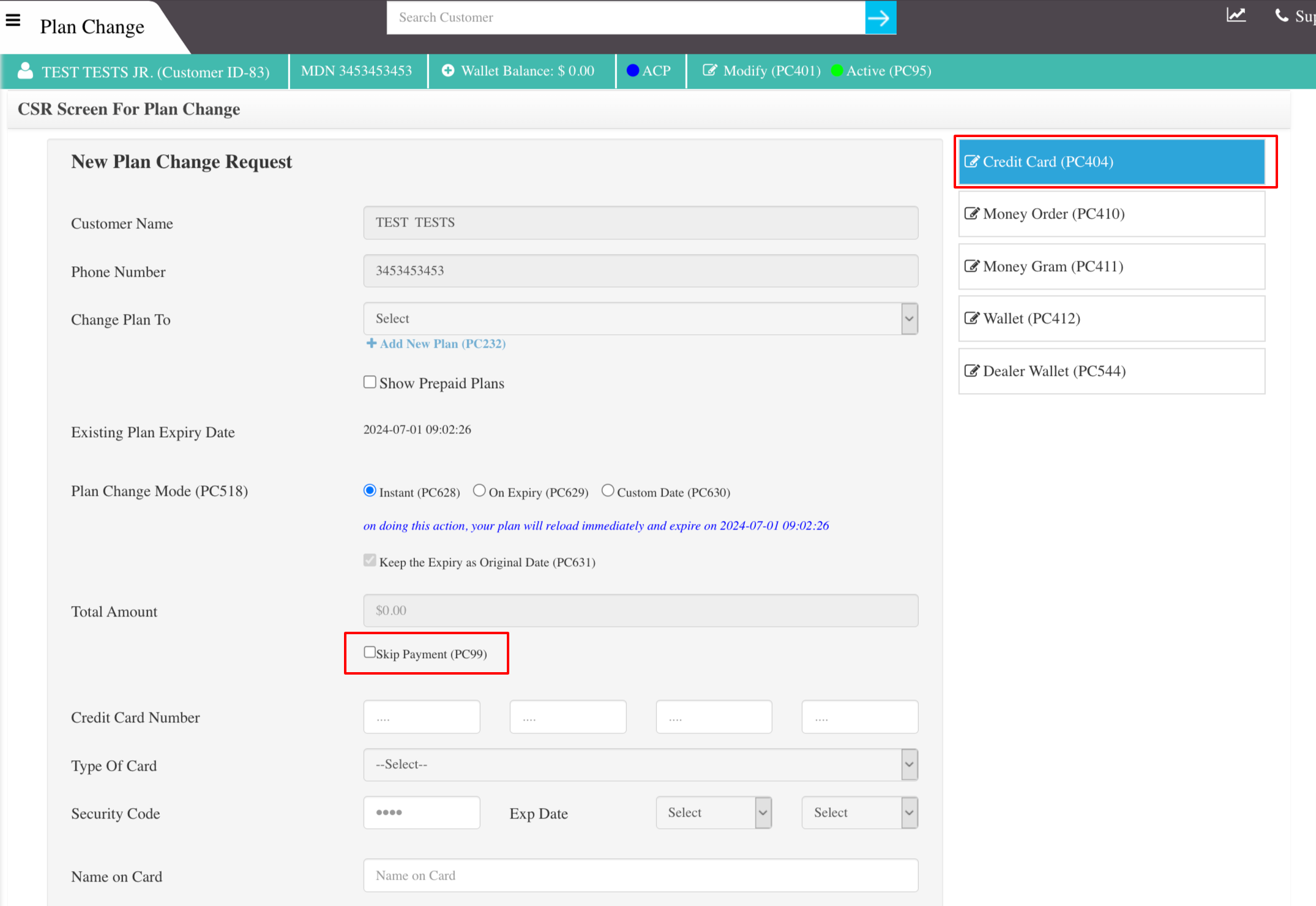 Skip Payment (PC99) – Telgoo5 Support